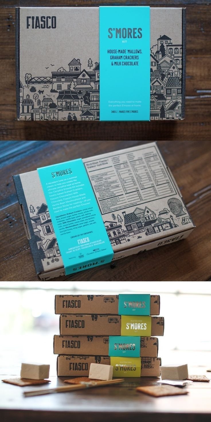 Caja con ilustración de territorio y color vivo